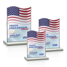 Dobbs Full Color Fagan Unique Crystal Trophy - Patriotic and Government Awards 