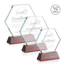 Pagan on Helton Red Polygon Crystal Trophy - Crystal Trophies