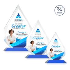 Archer Full Color Blue Peaks Crystal Trophy - Crystal Trophies