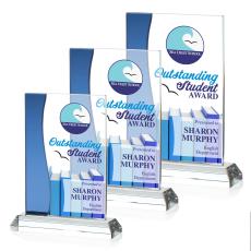 Starr Full Color Blue Rectangle Crystal Trophy - Crystal Trophies