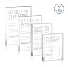 Sylvester Clear (Vert) Rectangle Acrylic Trophy - Employee of the Month