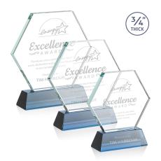 Pagan on Helton Sky Blue Polygon Crystal Trophy - Crystal Trophies