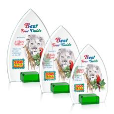 Porter Full Color Green Peaks Crystal Trophy - Crystal Trophies