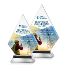 Hanks Full Color Black Crystal Trophy - Crystal Trophies