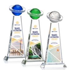 Akins Full Color Globe Crystal Trophy - Crystal Trophies
