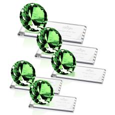 Diamond on Starfire Emerald Crystal Trophy - Crystal Trophies