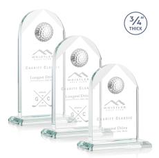 Cortez Golf Starfire Globe Crystal Trophy - Crystal Golf Trophies