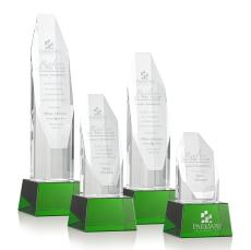 Cunningham on Base Green Polygon Crystal Trophy - Crystal Trophies