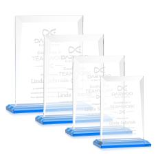 Prieto Sky Blue Rectangle Crystal Trophy - Crystal Trophies