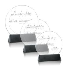Holliday Black Circle Crystal Trophy - Crystal Trophies