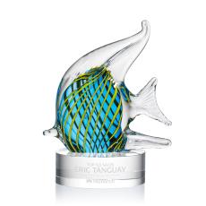 Huynh Fish Animals on Lockwood Base Glass Trophy - Art Glass Trophies