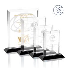 Hinton Black Rectangle Crystal Trophy - Crystal Trophies