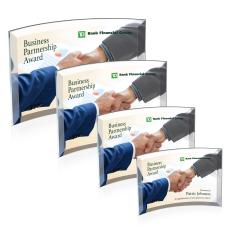 Carranza Full Color Clear Crescent Crystal Trophy - Custom Trophies