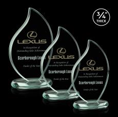 Teague Jade Flame Glass Trophy - Employee Awards