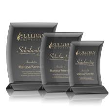 Zavala Black/Black Crescent Crystal Trophy - Crystal Trophies