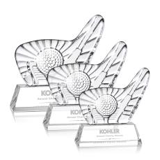 Cline Golf Optical Unique Crystal Trophy - Trophies