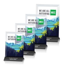 Boswell Full Color Black/Vertical Rectangle Crystal Trophy - Crystal Trophies