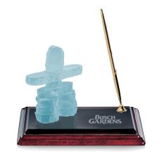 Inukshuk on Wood Pen Set - Gold - Employee Awards