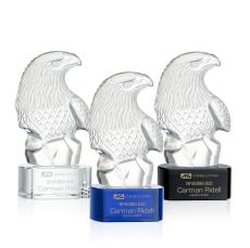 McConnell Eagle Animals on Half Round Crystal Trophy - Patriotic and Government Awards 