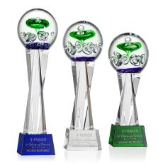 Williamson on Saldana Crystal Base Clear Towers Glass Trophy - Art Glass Trophies