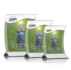 Zavala Full Color Silver Rectangle Crystal Trophy - Crystal Trophies