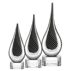 Santana Clear Tear Drop Glass Trophy - Glass Trophies