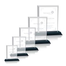 Villa on Carroll Black Rectangle Crystal Trophy - Crystal Trophies