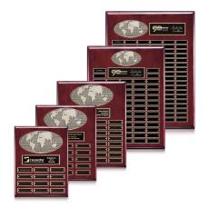 World (Vert) Perpetual - Rosewood Finish - Wall Plaque Awards