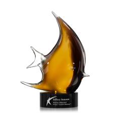 Hargrove Fish Animals Glass Trophy - Glass Trophies