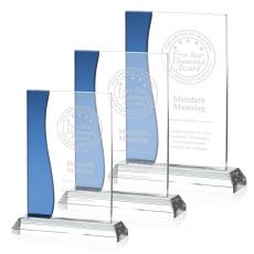 Starr Blue Rectangle Crystal Trophy - Crystal Trophies