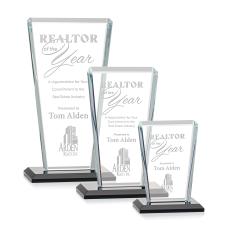 Frank Black Rectangle Crystal Trophy - Crystal Trophies