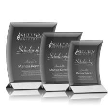 Zavala Black/Silver Crescent Crystal Trophy - Crystal Trophies