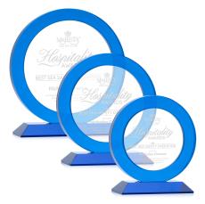 Haines Blue Circle Crystal Trophy - Crystal Trophies