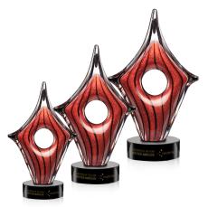 Silver Unique Glass Trophy - Art Glass Trophies