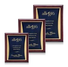 Showtime Meredith Plaque - Rosewood/Blue - Wall Plaque Awards