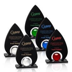 Larsen Black Tear Drop Crystal Trophy - Crystal Trophies
