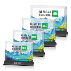 Boswell Full Color Black/Horizontal Rectangle Crystal Trophy - Crystal Trophies