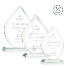 Cavazos Jade Flame Glass Trophy - Glass Trophies