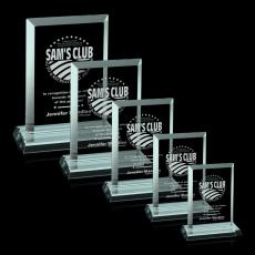 Rosas Jade Rectangle Glass Trophy - Glass Trophies