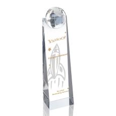 Globe Tower Towers Crystal Trophy - Crystal Trophies
