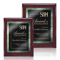 Garner Meredith Plaque - Rosewood/Green - Wall Plaque Awards