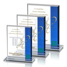 Moody Blue Rectangle Crystal Trophy - Crystal Trophies