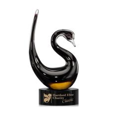 Hargrove Swan Animals Glass Trophy - Glass Trophies