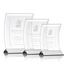 Zavala Silver Rectangle Crystal Trophy - Crystal Trophies