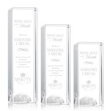 Waddell Globe Tower Towers Crystal Trophy - Crystal Globe Awards