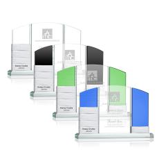 Guillen Perpetual Silver Peaks Crystal Trophy - Crystal Trophies