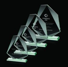 McGhee Jade Polygon Glass Trophy - Glass Trophies