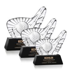 Cline Golf Black Unique Crystal Trophy - Trophies