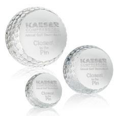 Golf Ball Paperweight - Crystal Golf Trophies
