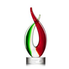 Engle Flame Glass Trophy - Art Glass Trophies